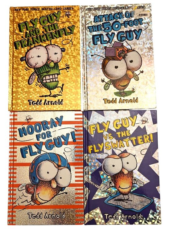 Set Of 4 Hardcover Fly Guy Books By Tedd Arnold Easy Kids Phonics Readers - Picture 1 of 4